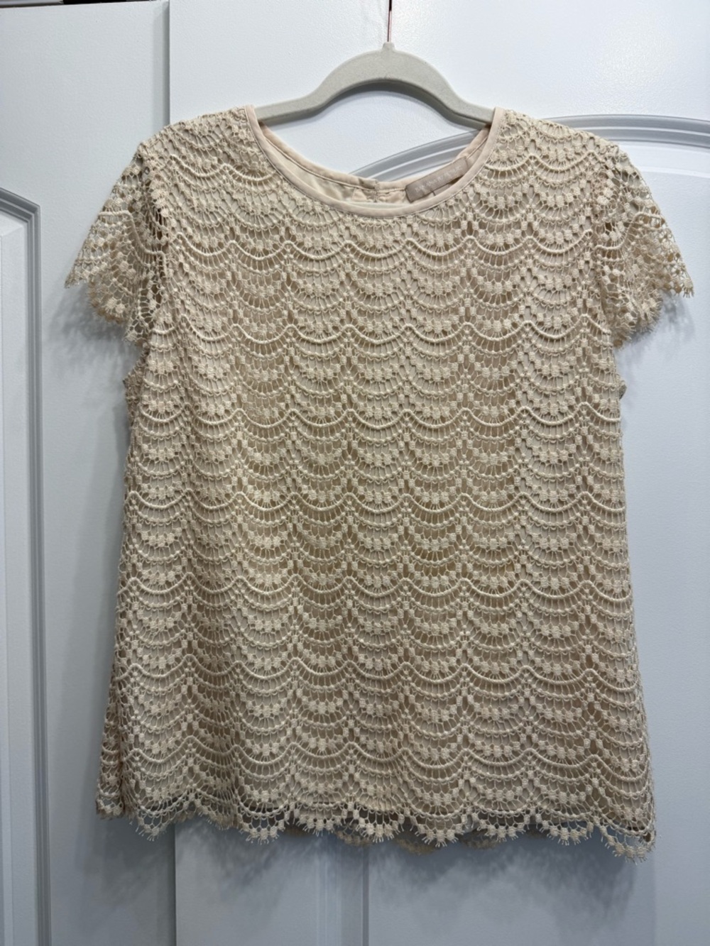 Banana Republic Cream Crochet Lace Blouse Size 8P